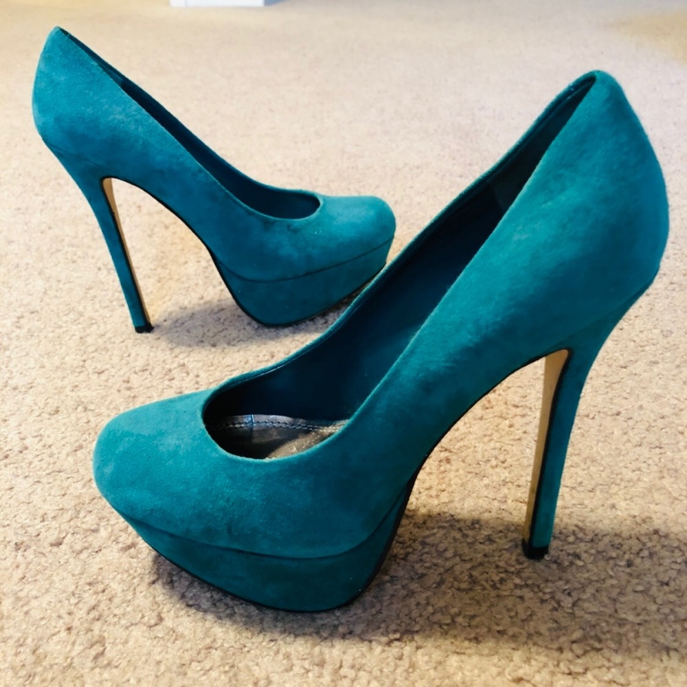 Teal Suede Pumps